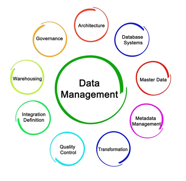 Dziewięć elementów zarządzania danymi — Zdjęcie stockowe